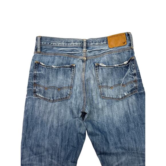 Vintage American Eagle Jeans Mens 32x32 Relaxed 100% Cotton Distressed Casual - Picture 3 of 8